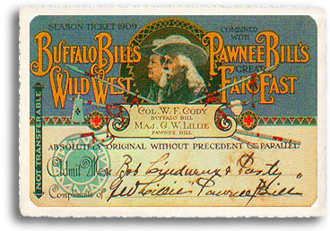 Photo of an original complimentary season ticket to the Buffalo Bill